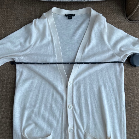 Ann Taylor White/Cream Long Sleeve Cardigan Sweater w/ Buttons & Pockets Size XS - Picture 6 of 11